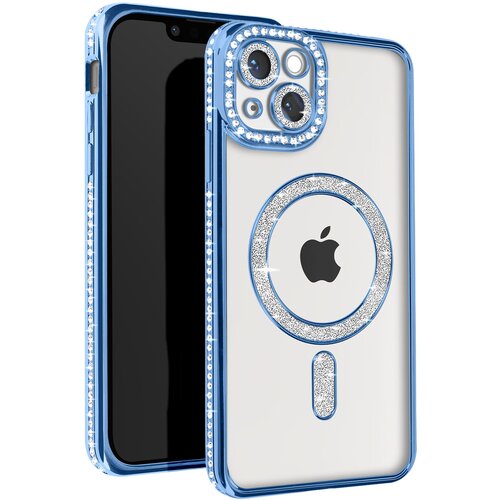 Avizar Diamantno ohi&scaron;je za iPhone 14 Za&scaron;čita MagSafe Contour Strass, Svetlo modra, (5000015745) Cene