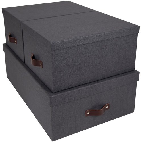 Bigso Box of Sweden Komplet 3 črnih &amp;scaron;katel za shranjevanje Inge Slike