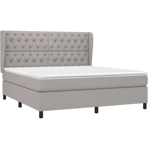  Box spring s madracem svjetlosiva 160x200 cm tkanina Slike