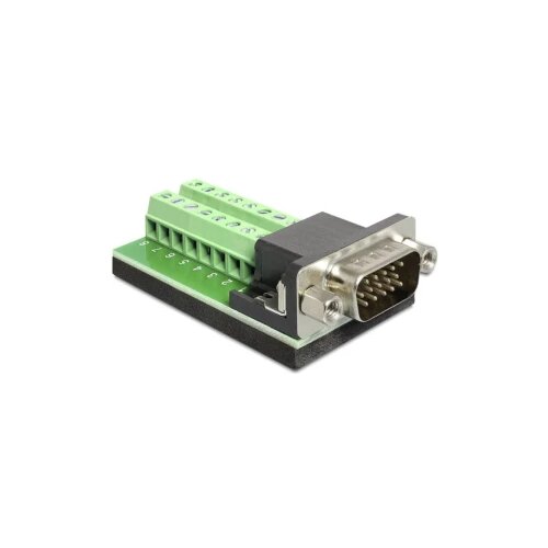 VGA 65424 VGA adapter [1x mo&amp;scaron;ki konektor VGA - 1x vijačna sponka] črna 0.00 m, (20430222) Slike