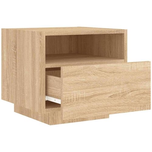 VidaXL Noćni ormarić s LED svjetlima boja hrasta sonome 40x39x37 cm Slike