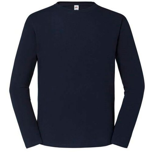 Fruit Of The Loom Granatowa koszulka męska Iconic 195 Ringspun Premium Slike