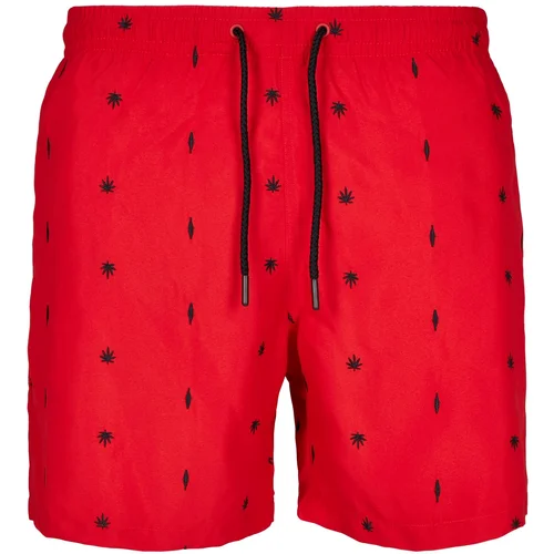 Urban Classics Men's swimwear with embroidery red