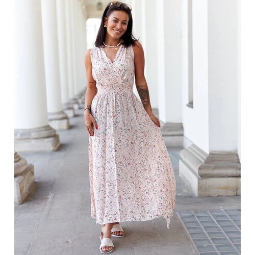 UR/CEO Beige floral dress Napolitano Slike