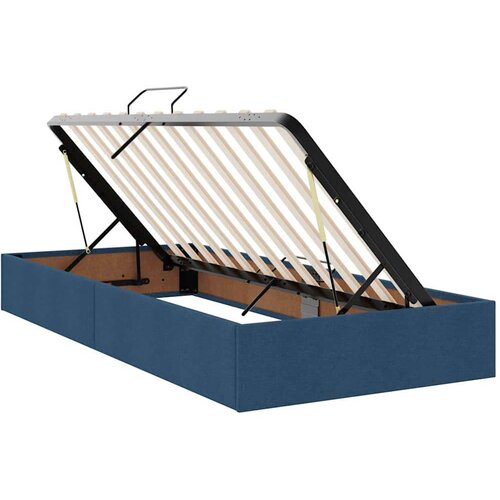  Krevet s madracem i skladi&amp;scaron;tem Plava 100 x 200 cm Poliester - Plava 100 x 200 cm Blok sa kvadratićima Slike