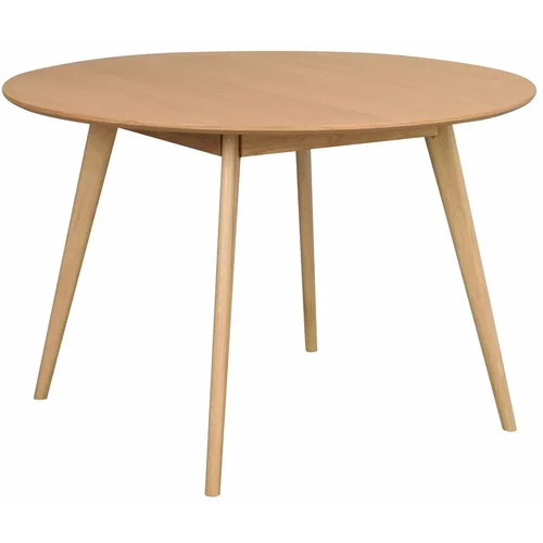 Rowico Okrugli blagovaonski stol s pločom u dekoru hrasta 115x115 cm Yumi -