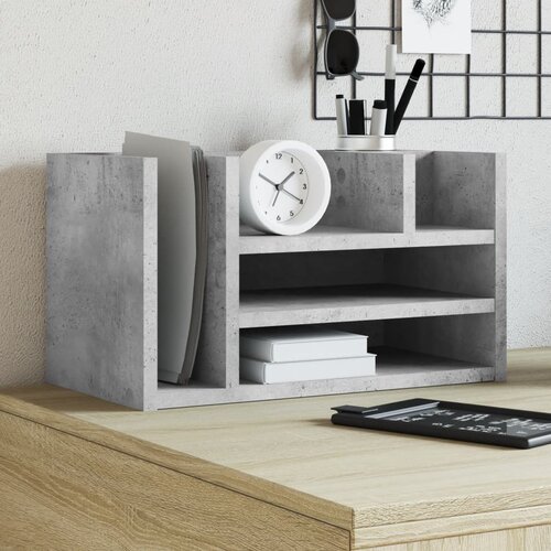 Furnova Organizator za pisalno mizo betonsko siv 44,5x24x25 cm inž. les, (21925188) Cene