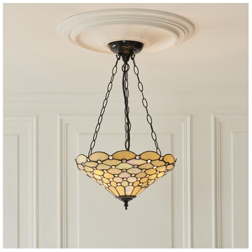Endon 111884 - Luster na lancu Tiffany PEARL 3xE27/10W/230V prečnik 37 cm Slike