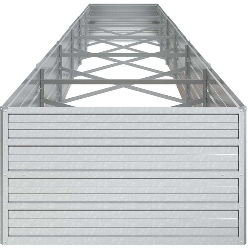 VidaXL Povi&amp;scaron;ena vrtna gredica 600 x 80 x 45 cm pocinčani čelik srebrna Slike