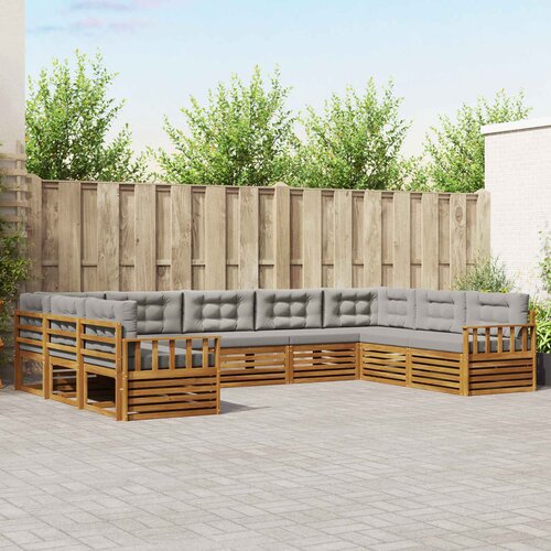  Set vanjskih sofa 9 kom. Prirodna i svijetlo siva 404 x 247,5 x 73 cm Cene