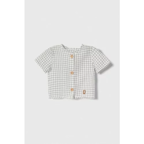 Jamiks Bombažna srajca za dojenčka bela barva
