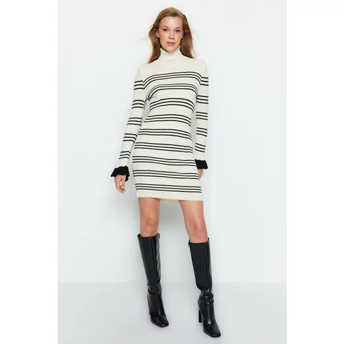 Trendyol Stone Mini Turtleneck Sweater Dress
