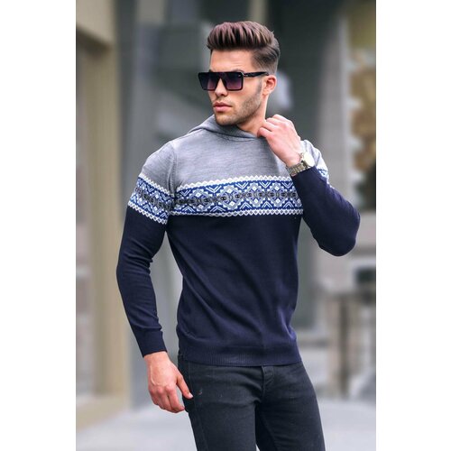 Madmext Men's Gray Hoodie Sweater 5624 Slike