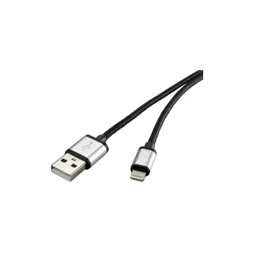 Renkforce Apple iPad/iPhone/iPod priključni kabel [1x mo&scaron;ki konektor USB 2.0 tipa A - 1x mo&scaron;ki konektor Apple dock lightning] 3.00 m temno siva, (20432890) Cene