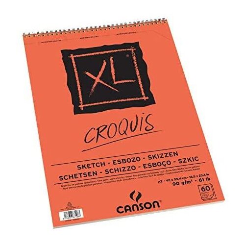 Canson Skicirka spirala XL Croquis A2 90 g, 60 listna, (20728255) Slike