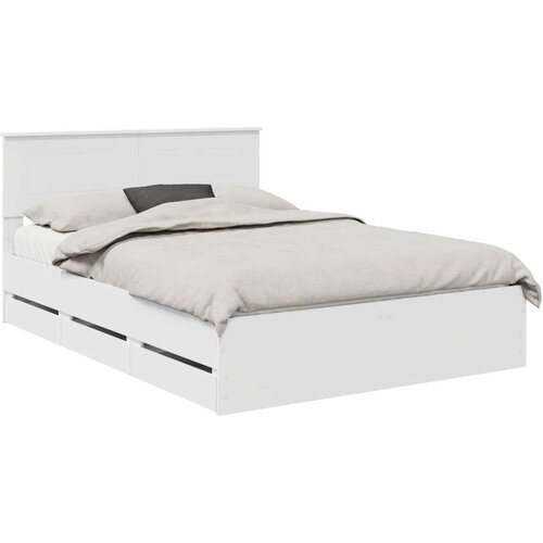  Okvir za krevet Bijelo 140 x 190 cm Inženjersko Drvo - Bijelo 140 x 190 cm Slike