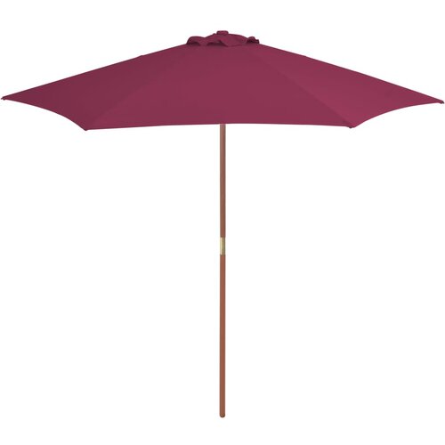 Vanjski suncobran s drvenim stupom 270 cm bordo Slike