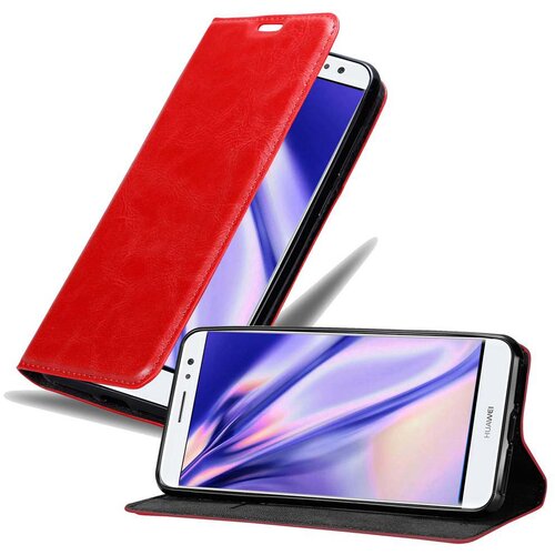Cadorabo Ohišje, združljivo z Huawei NOVA PLUS v rdeče jabolko - Zaščitni ovitek z magnetnim zapiranjem, stoječo funkcijo in režo za kartice, (20549054) Cene
