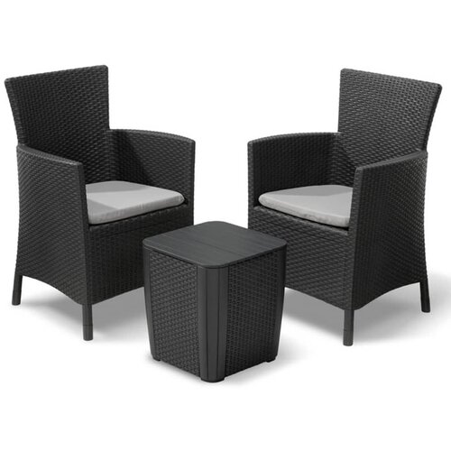 Allibert 3-dijelni vrtni blagovaonski set Iowa grafitna boja 223929 Slike