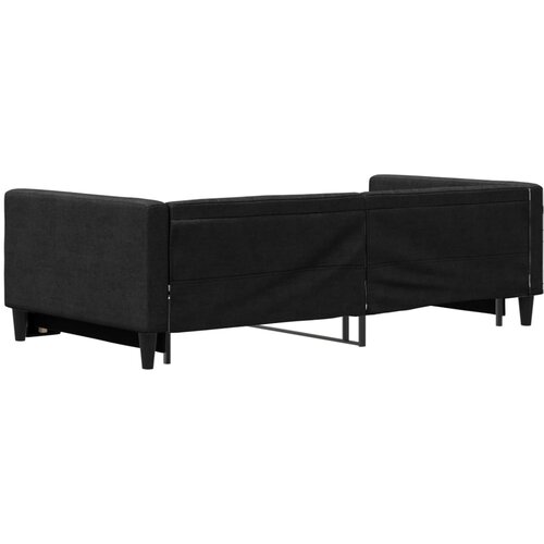  Dnevni krevet na razvlačenje crni 100 x 200 cm od tkanine Slike