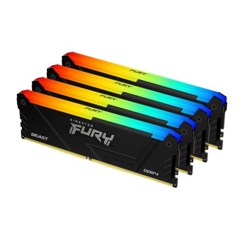 Kingston DIMM DDR4 128GB (4x32GB kit) 3600MT/s KF436C18BB2AK4/128 Fury Beast RGB Black XMP RAM memorija Slike