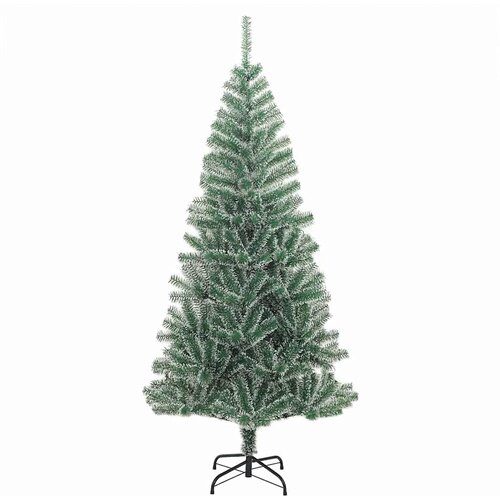  Umjetno Božićno Drvo s Snježnim Flokom i LED Svjetlom 210 cm Slike