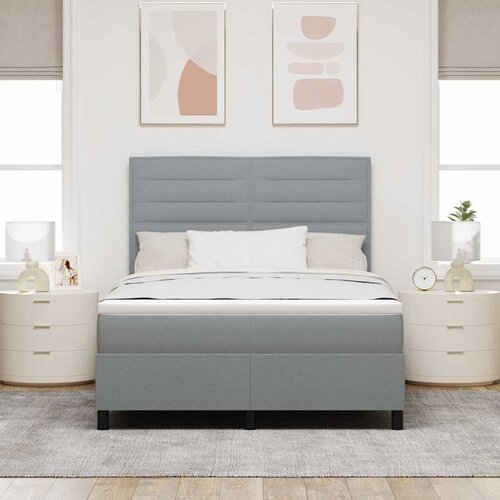  Krevet s opruga kutije Svjetlosiva 160 x 200 cm tkanina Slike