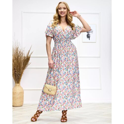 Resti Pink-green women's floral midi dress - Shoes Cijene