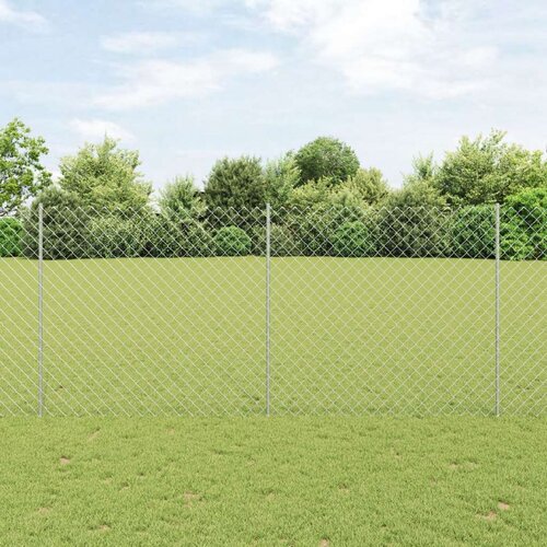 vidaXL verižna ograja s 20 U postajami Srebrna 1.4x10 m Jeklo Cene