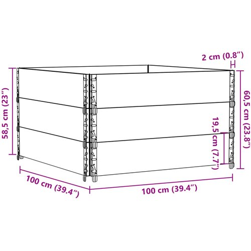  Vrtna sadilica crna 100x100 cm od masivne borovine Slike