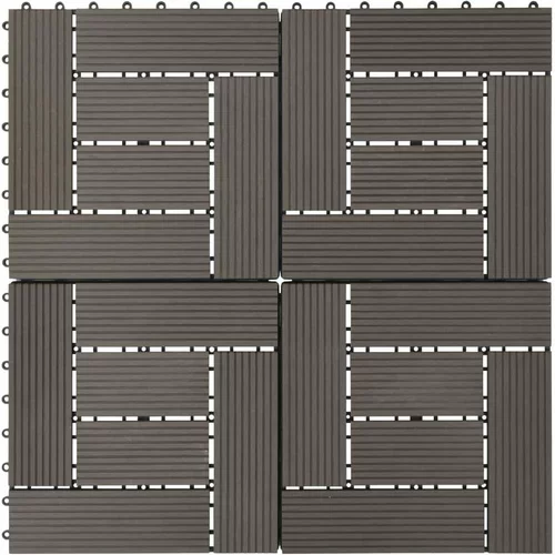  Pločice za trijem 11 kom WPC 30 x 30 cm 1 m² tamnosmeđe