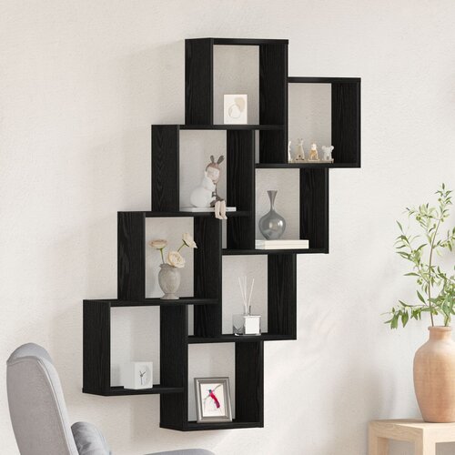 vidaXL Zidna polica Crni hrast Konstruirano drvo 90 x 15 x 119.4 cm Cijene