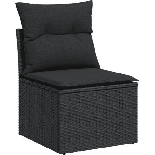  6-dijelni set vrtnih sofa s jastucima crni od poliratana Crna 70 x 62 x 69 cm Slike