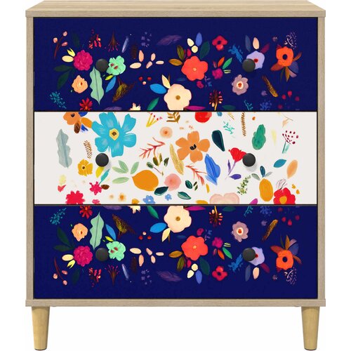  Komoda MAINZ Cvjetni uzorak 66 x 36,5 x 75 cm Konstruirano drvo Slike
