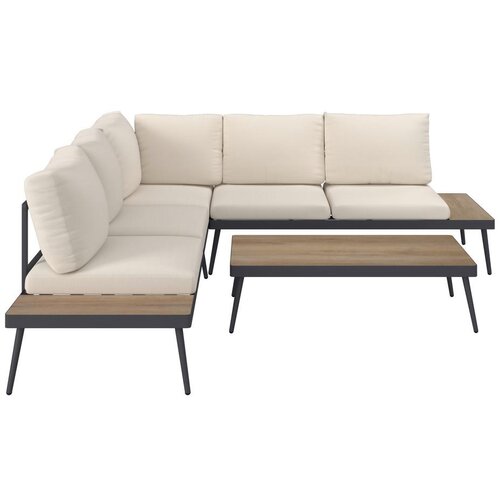 Modern Living Lounge Garnitura Sejla, Bež, Temno Siva, 3-Delno Slike