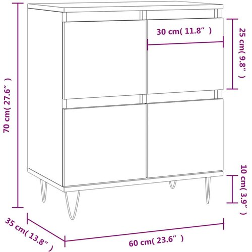 VidaXL Komoda boja dimljenog hrasta 60 x 35 x 70 cm konstruirano drvo Slike