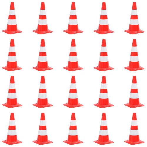 vidaXL Odsevni prometni stožci 20 kosov rdeči in beli 50 cm Cene