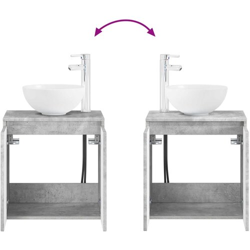  Set namje&amp;scaron;taja za kupaonicu 2 kom. Betonska siva 33 x 34,5 x 100 cm Slike