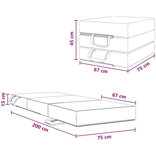 SOFA na razvlačenje 75 x 67 x 45 cm Crna Slike