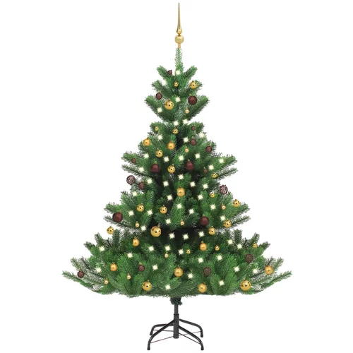  Umjetno božićno drvce kavkaska jela LED i kuglice zeleno 180cm