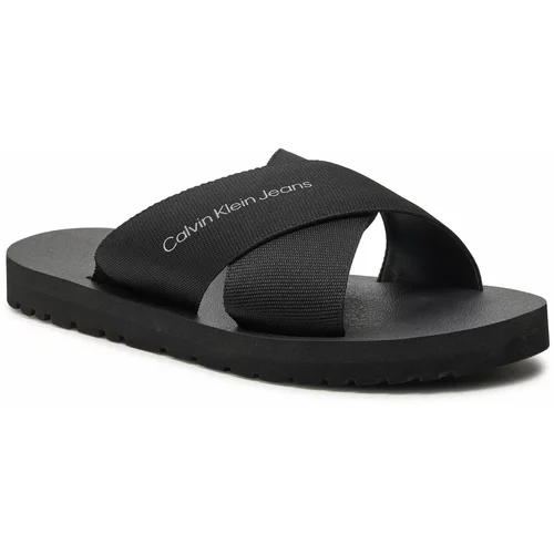 Calvin Klein Jeans Natikači Cross Sandal Slipon Rp In Btw YM0YM00942 Triple Black 0GT