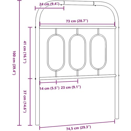  Metalno zamjensko uzglavlje bijelo 75 cm Slike