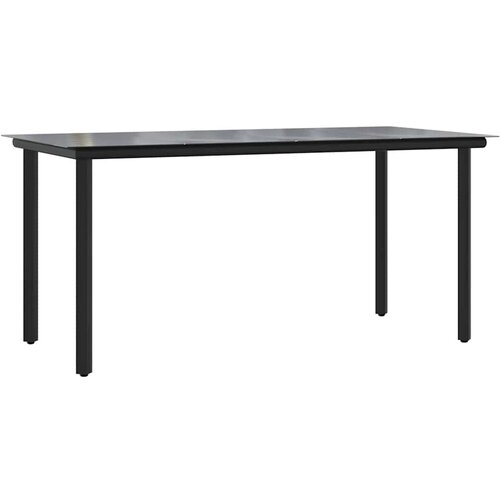  5-dijelni vrtni blagovaonski set s jastucima poliratan i staklo Siva 160 x 80 x 74 cm Slike