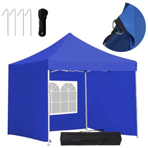 Paviljon Sa Mehanizmom 3x3m Plavi Tri Stranice Torba Cene