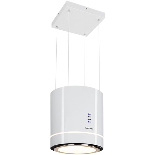 Klarstein Tron Ambience, otočna kuhinjska napa, &Oslash; 40 cm, recirkulacija 521 m&sup3; / h, LED, bela Cene