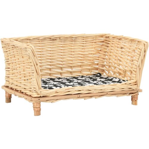 vidaXL Košara za pse s jastukom 50 x 33 x 30 cm od prirodne vrbe Cijene