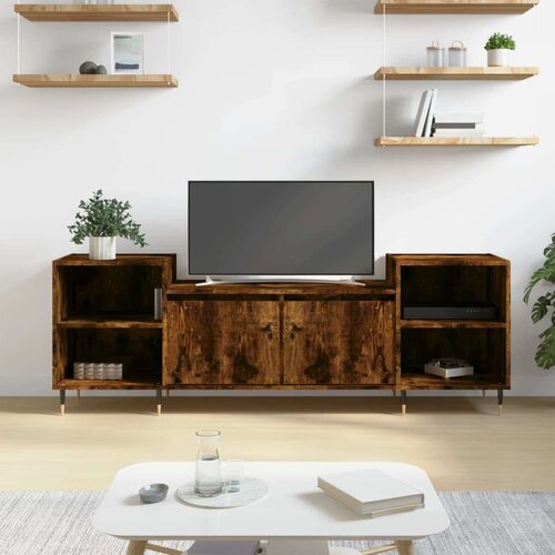 TV ormarić boja dimljenog hrasta 160x35x55 cm konstruirano drvo Cijene