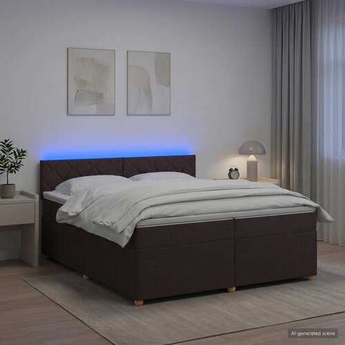  Boxspring krevet s madracem Tamno smeđa 200 x 200 cm Tkanina Cene