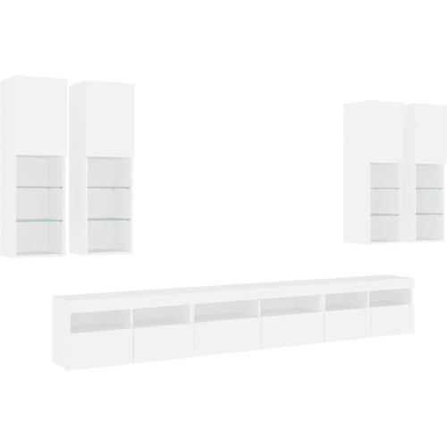  Set zidnog ormarića za TV 7 pcs Konstruirano drvo Slike