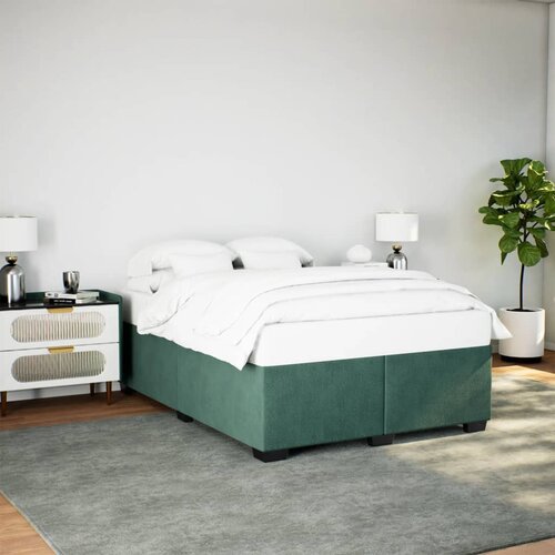  The Living Store Posteljni okvir temno zelen 140x190 cm žamet - Posteljni Okvir, (21491241) Slike